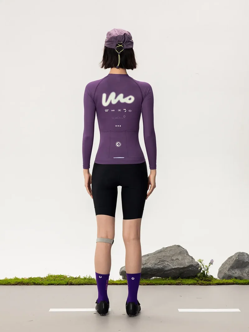 Wow Unisex Cycling Jersey Long Sleeve - Purple