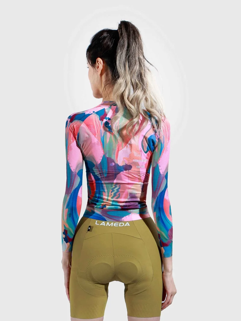 Hue Women Cycling Jersey Long Sleeve - Smoky Pink