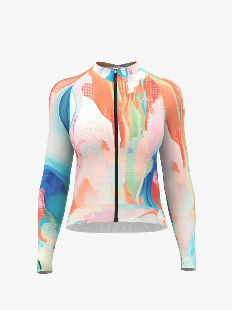 Hue Women Cycling Jersey Long Sleeve - Smoky Blue