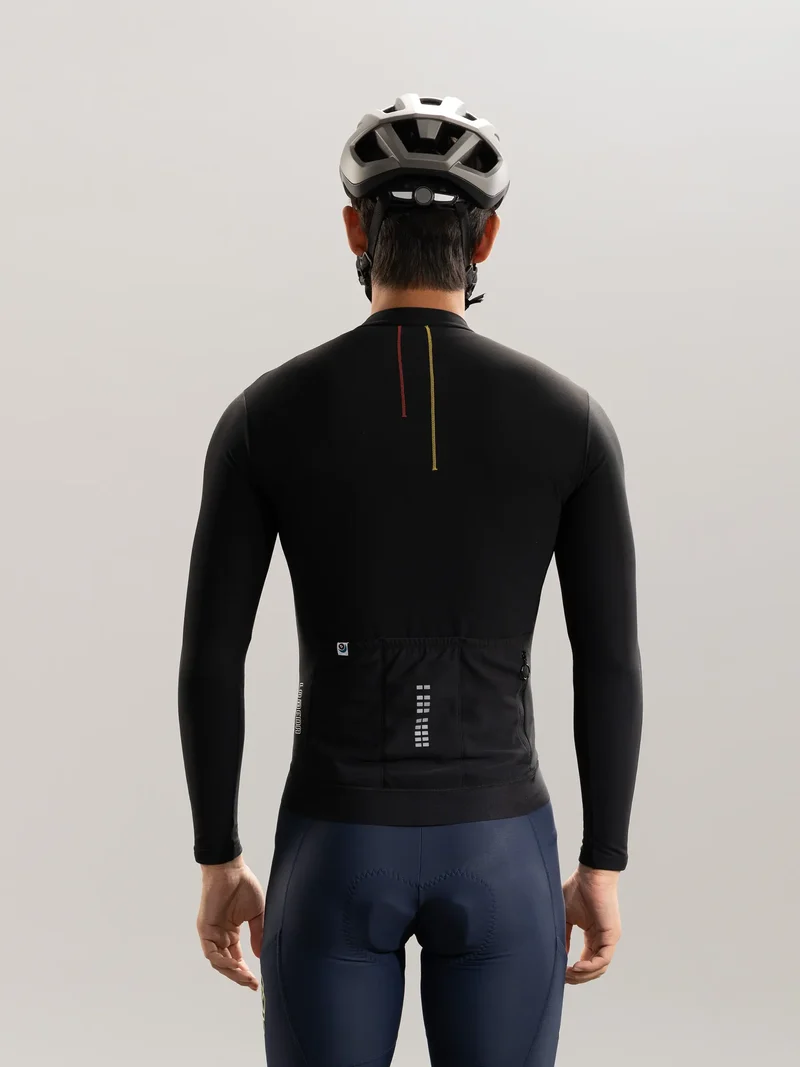 Sunstride Men's Thermal Fleece Cycling Jersey - Black