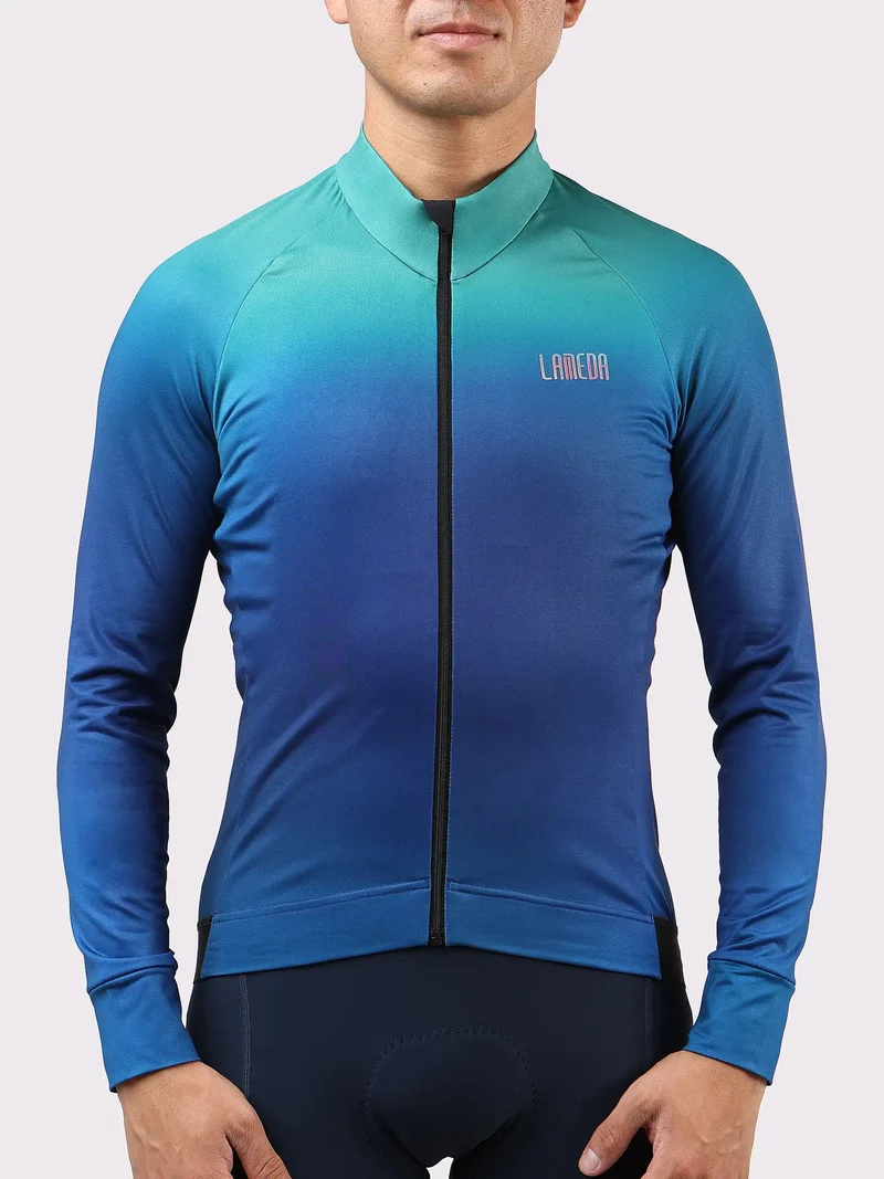 Dusk Men Thermal Cycling Jersey - Lightning Blue