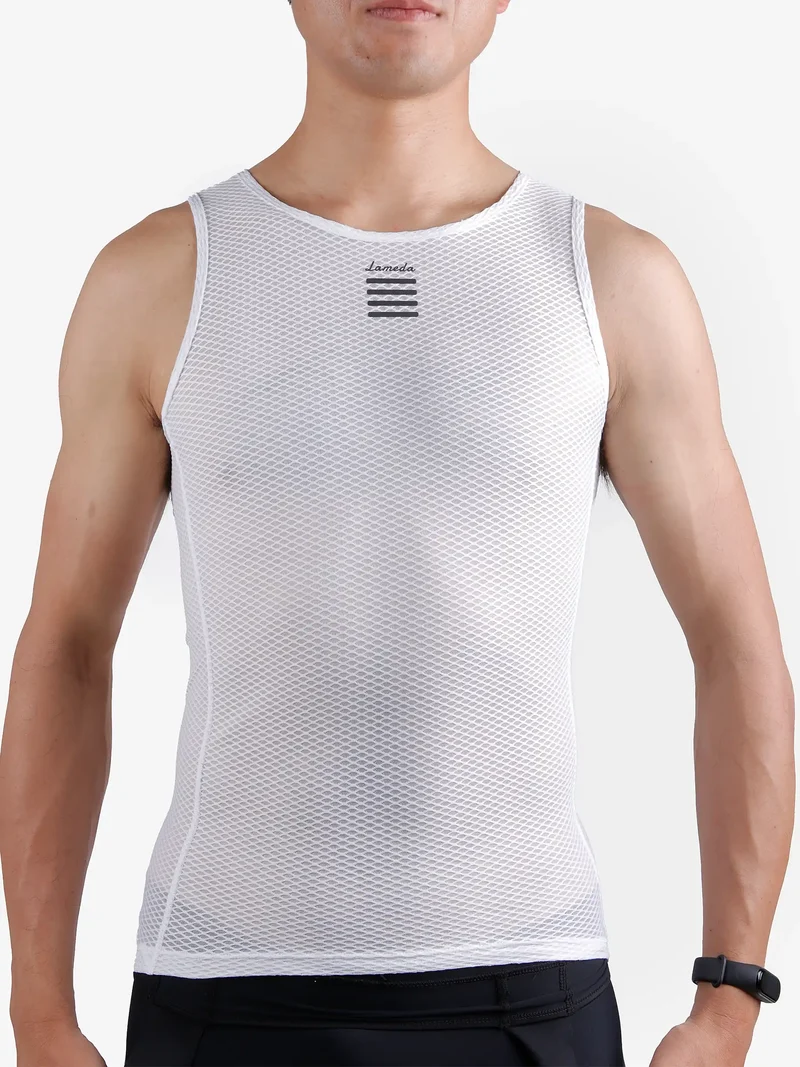 Men's Cycling Mesh Base Layer - White