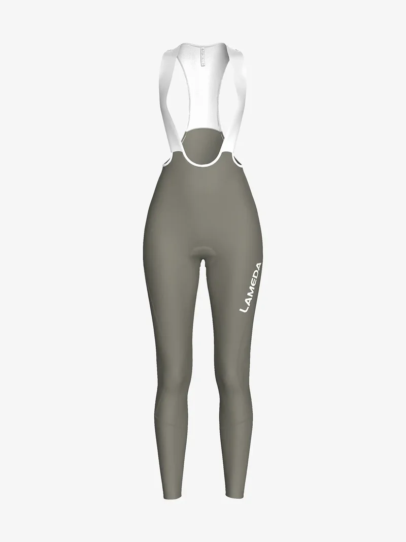 Basic Thermal Women's Bib Tights T462 - Gray Green