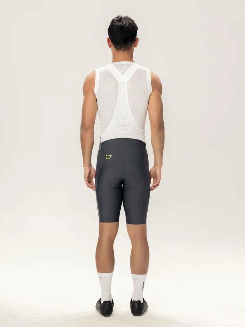 Heart Feather Men Bib Shorts - Deep Gray