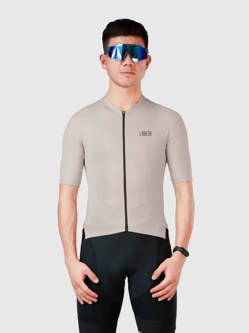 Silver Men's Cycling Jersey - Khaki
