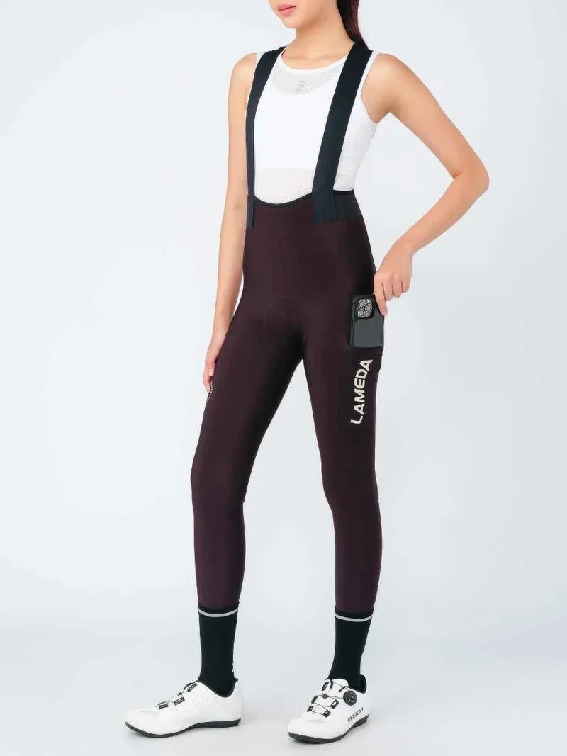 Pro Women's Thermal Fleeced Bib Tights S469 - Purple