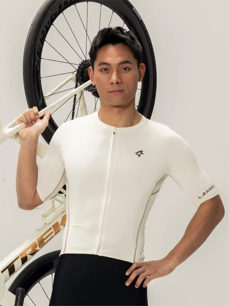 Wind Chaser Mens Cycling Jersey Short Sleeves - Cream