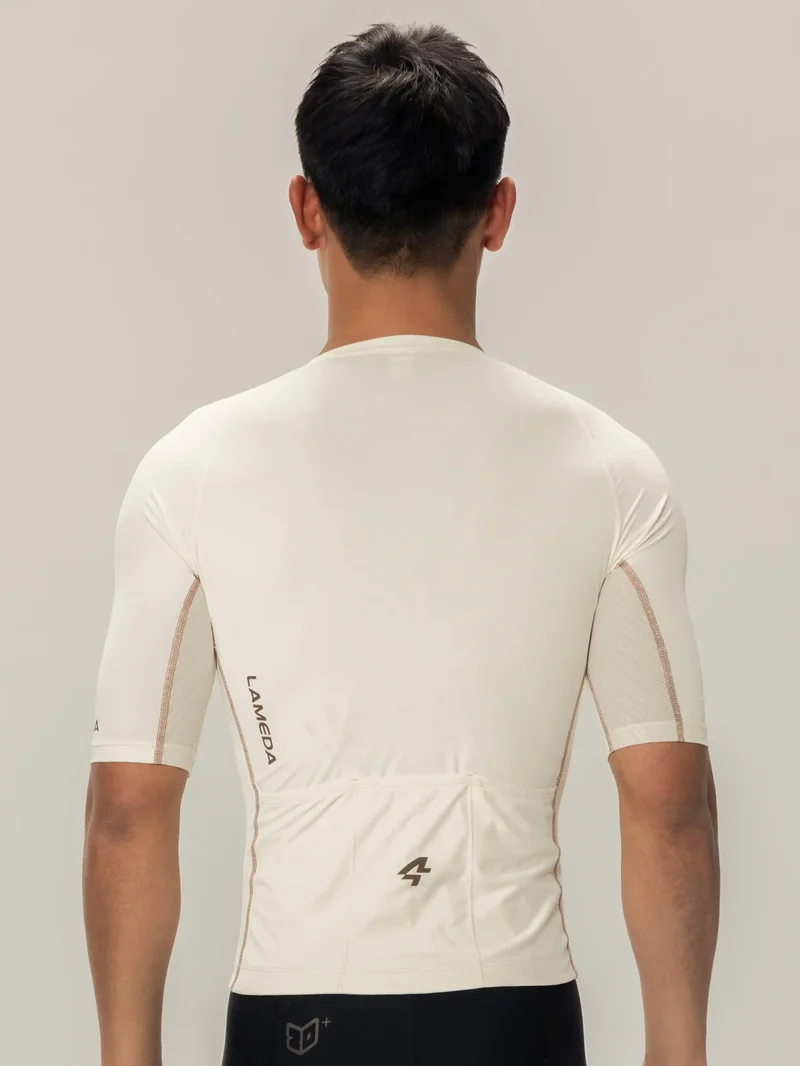 Wind Chaser Mens Cycling Jersey Short Sleeves - Cream