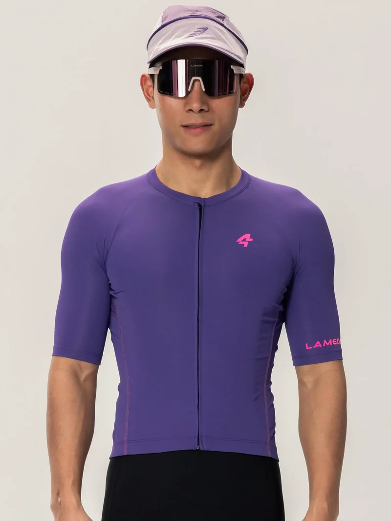 Wind Chaser Mens Cycling Jersey Short Sleeves - Purple