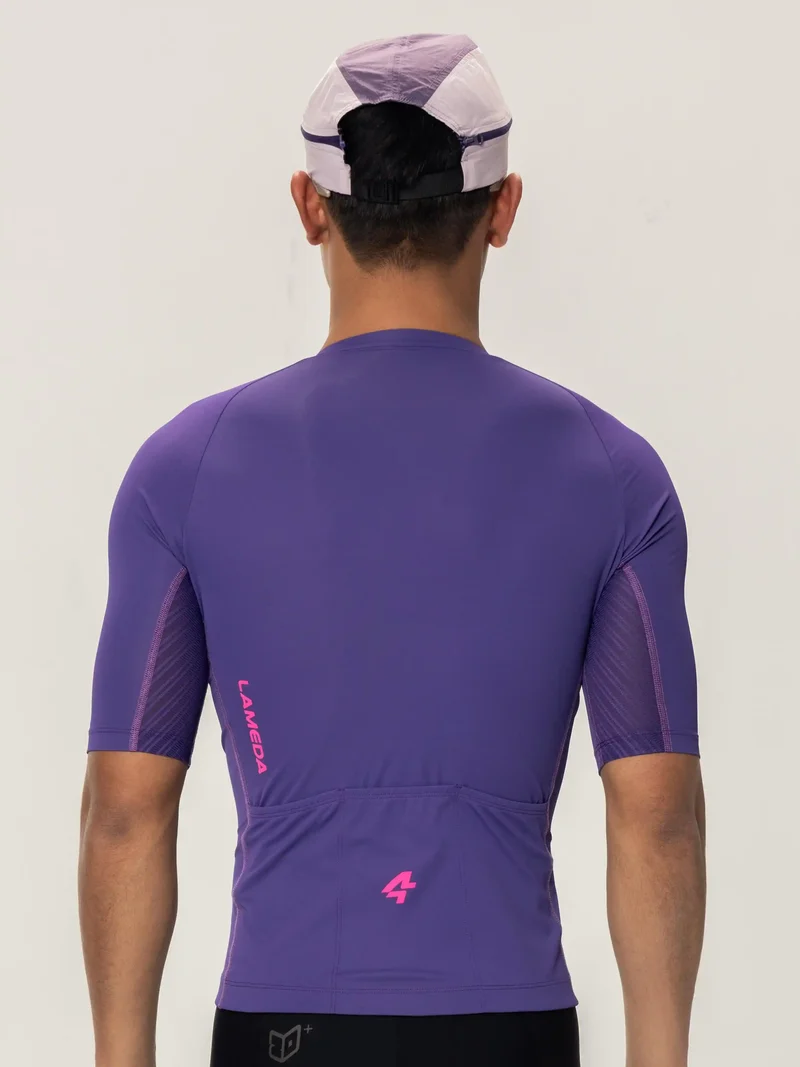 Wind Chaser Mens Cycling Jersey Short Sleeves - Purple