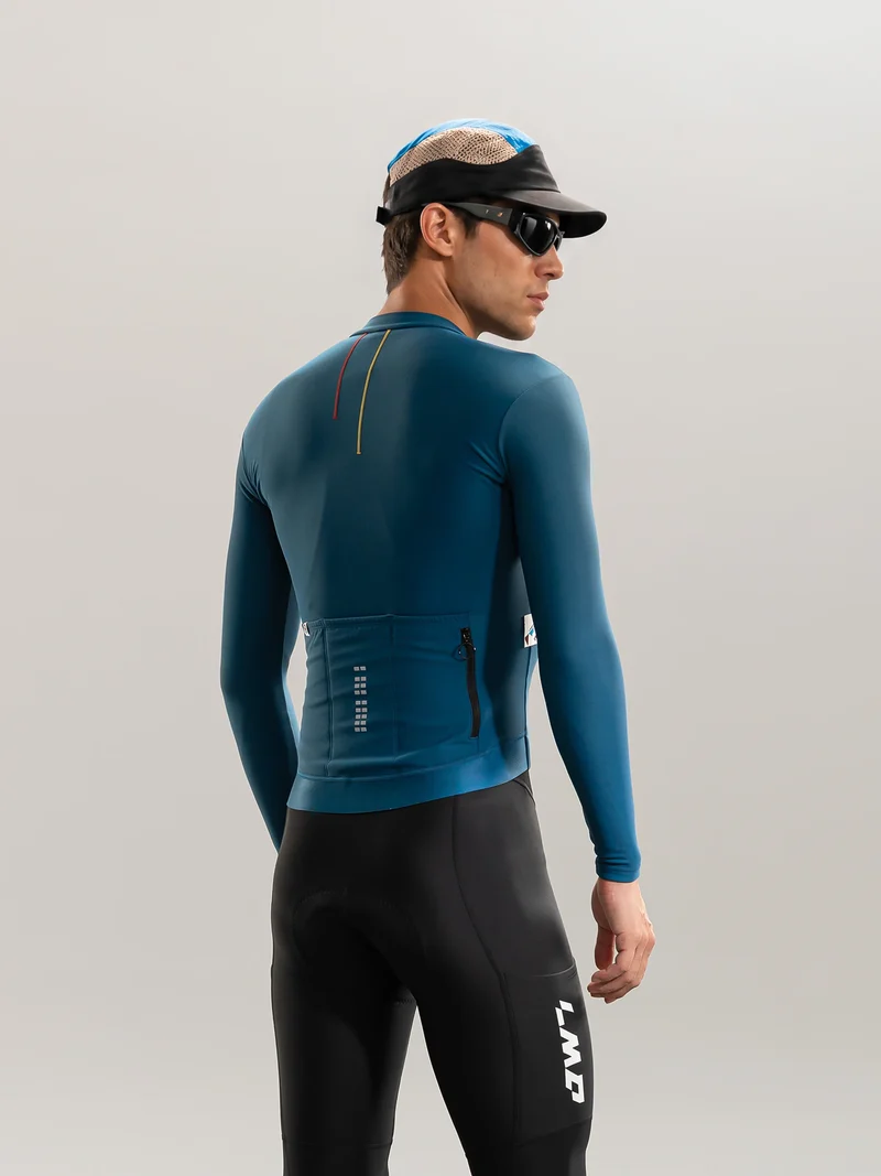 Sunstride Men's Thermal Fleece Cycling Jersey - Blue