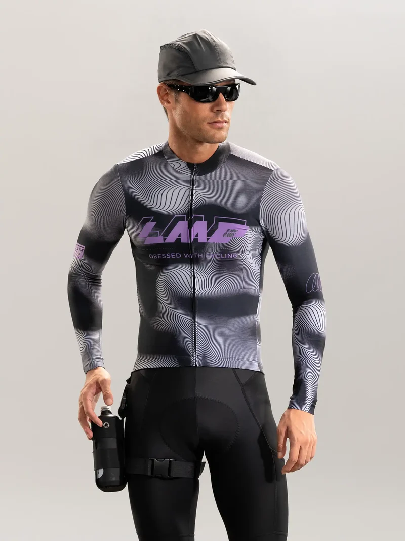 Phantom Men's Thermal Fleece Cycling Jersey - Smoky Purple