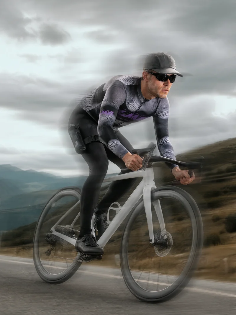 Phantom Men's Thermal Fleece Cycling Jersey - Smoky Purple