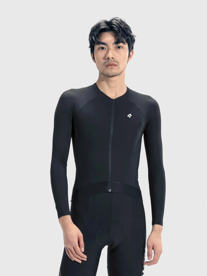 Azure Flow Men Cycling Long Sleeve Jersey - Black