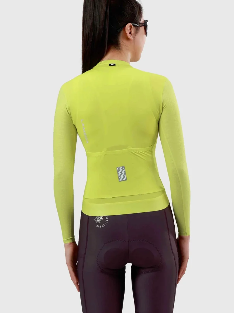 Moon Woman Cycling Jersey Long Sleeve CoolMax - Lemon Yellow