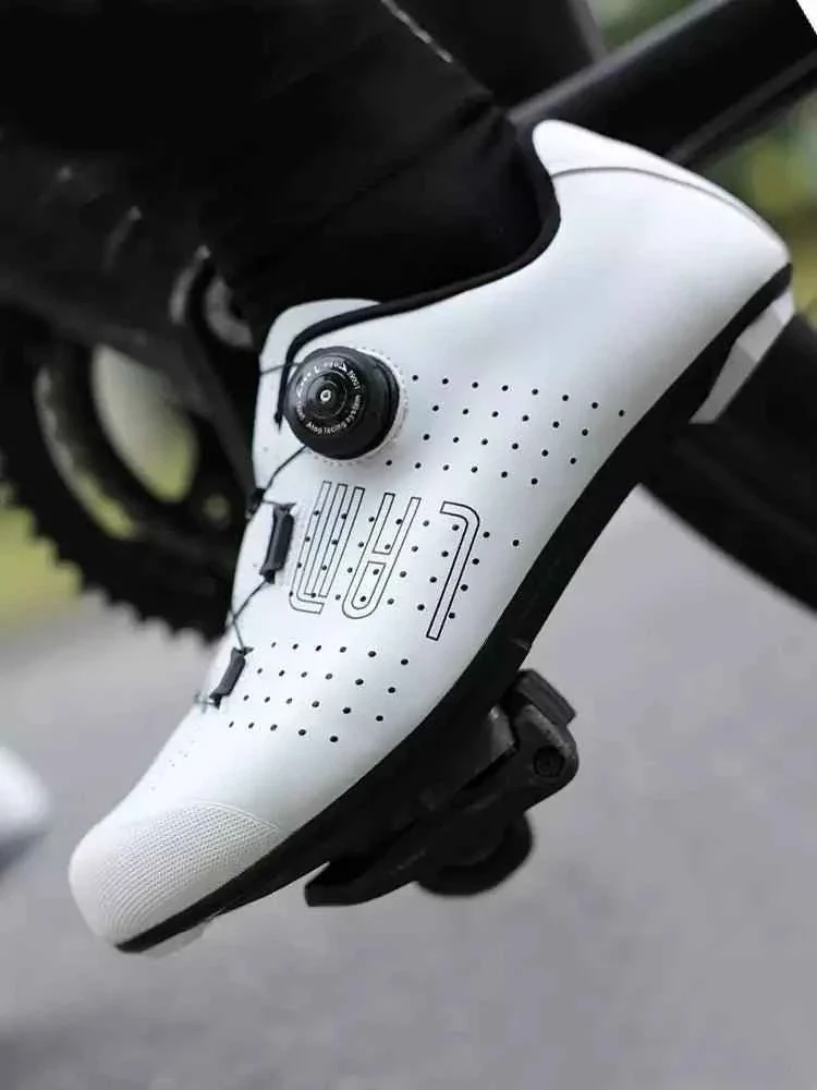 Hank Unisex Nylon Cycling Cleat Shoes - White