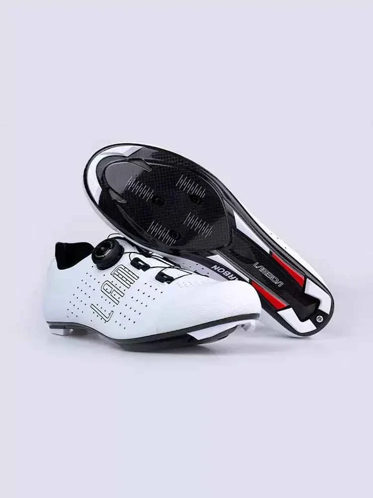 Hank Unisex Carbon Fiber Cycling Cleat Shoes - White