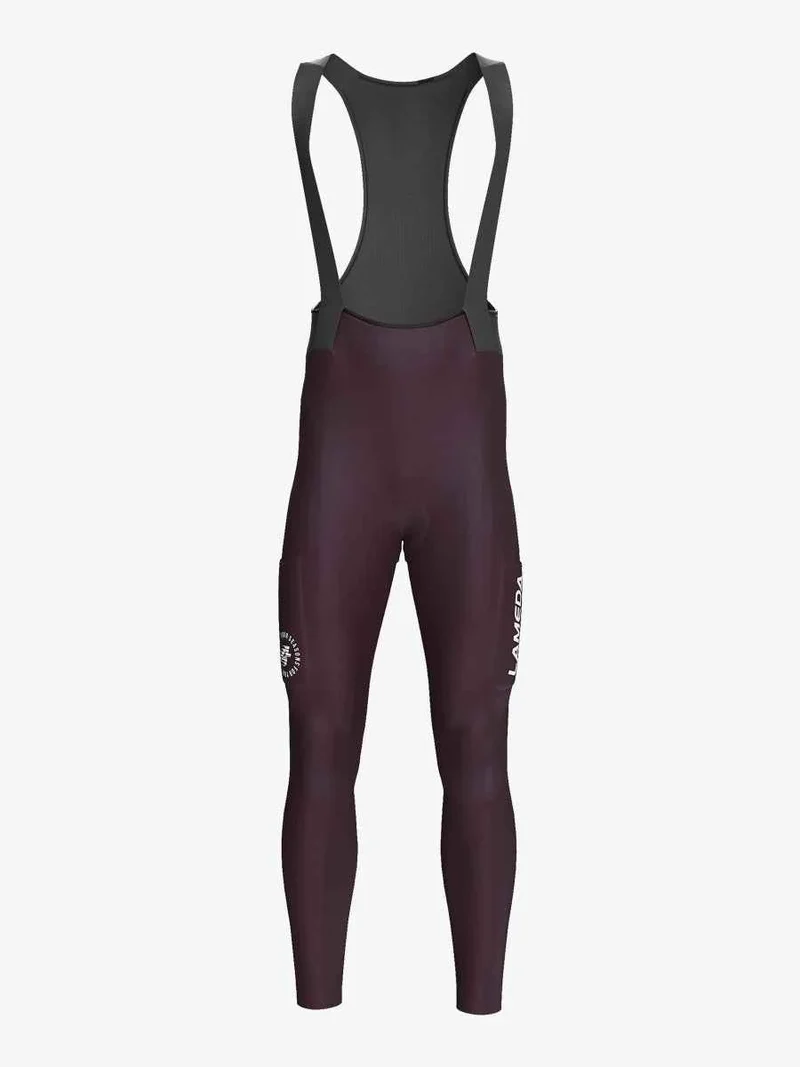 Pro Men's Thermal Fleeced Bib Tights S441 - Purple