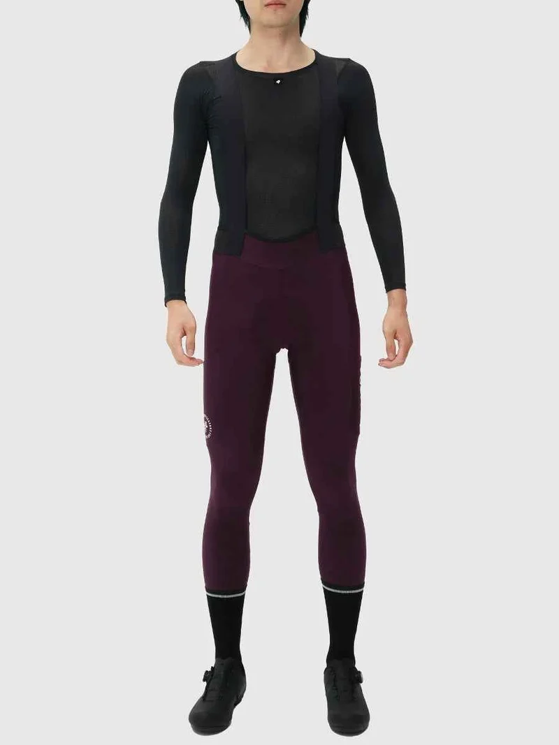 Pro Men's Thermal Fleeced Bib Tights S441 - Purple