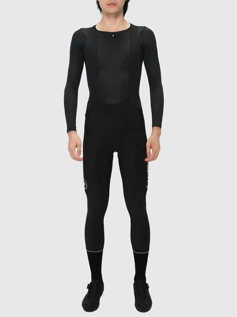 Pro Men's Thermal Fleeced Bib Tights S441 - Black