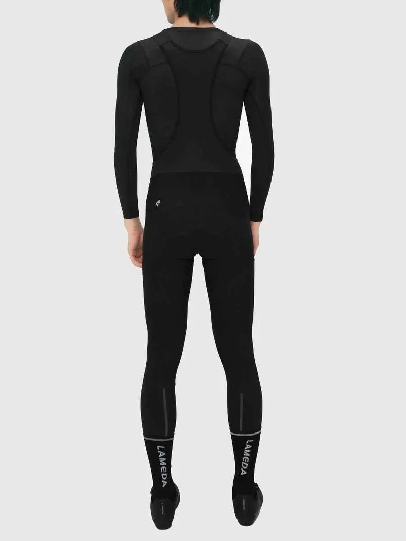 Pro Men's Thermal Fleeced Bib Tights S441 - Black