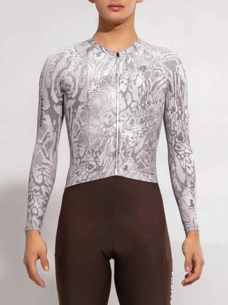 Men's Basic Cycling Jersey LS 2025SSXX590 - Gray Snake