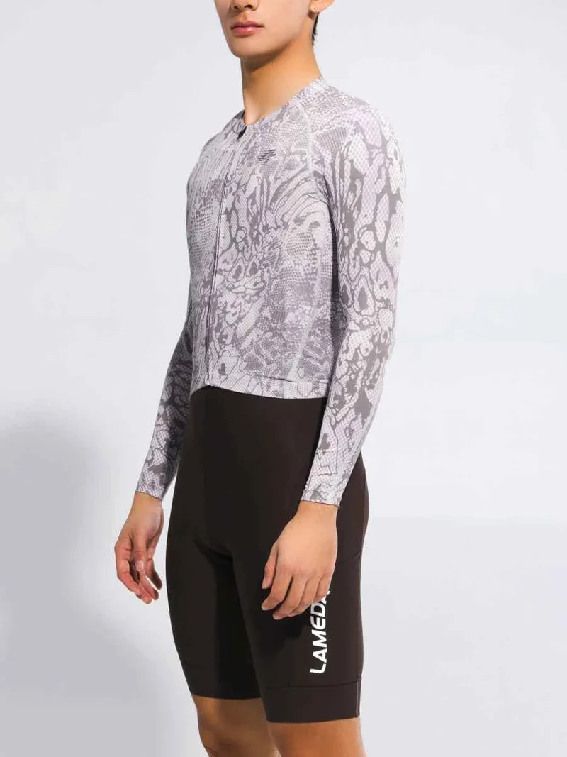 Men's Basic Cycling Jersey LS 2025SSXX590 - Gray Snake