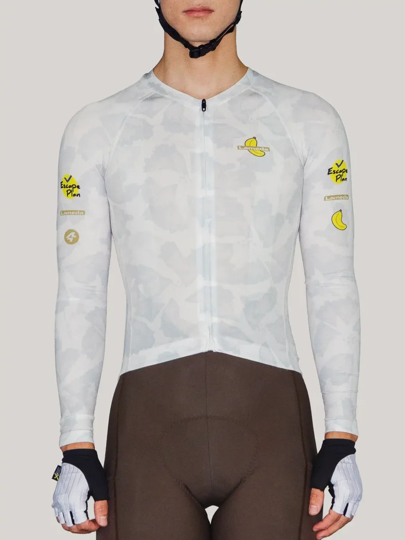Glimscape Mens Cycling Jersey LS - White