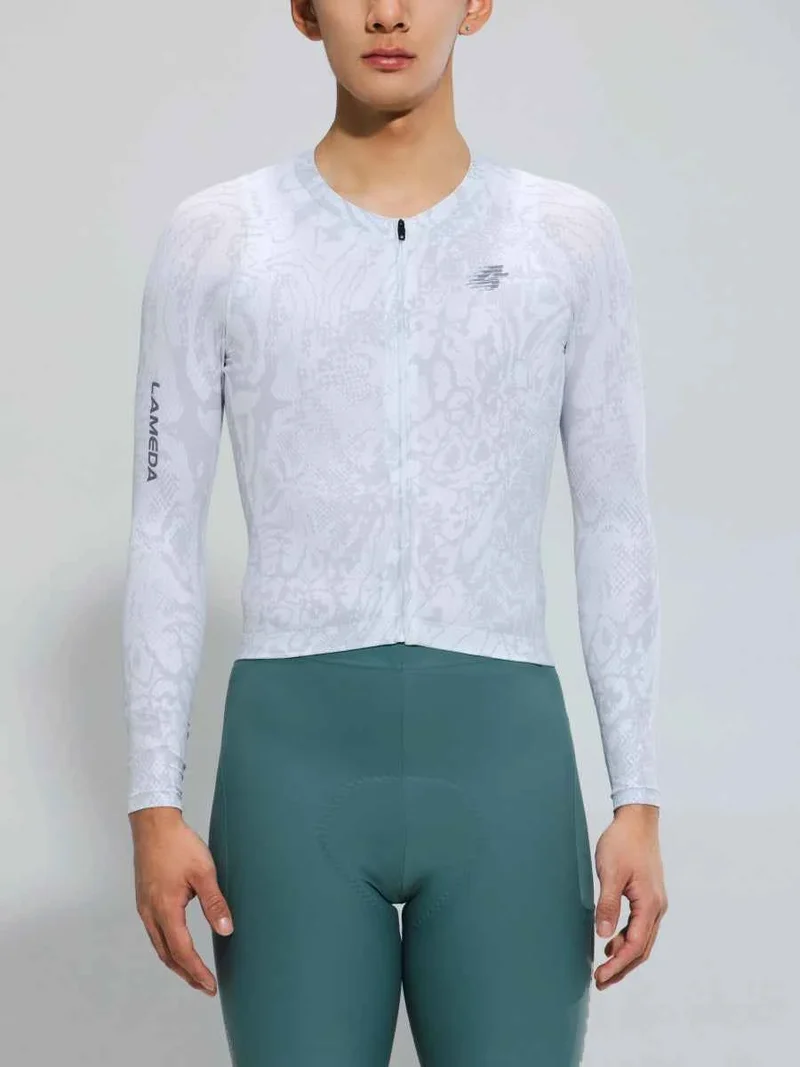 Men's Basic Cycling Jersey LS 2025SSXX590- White Snake