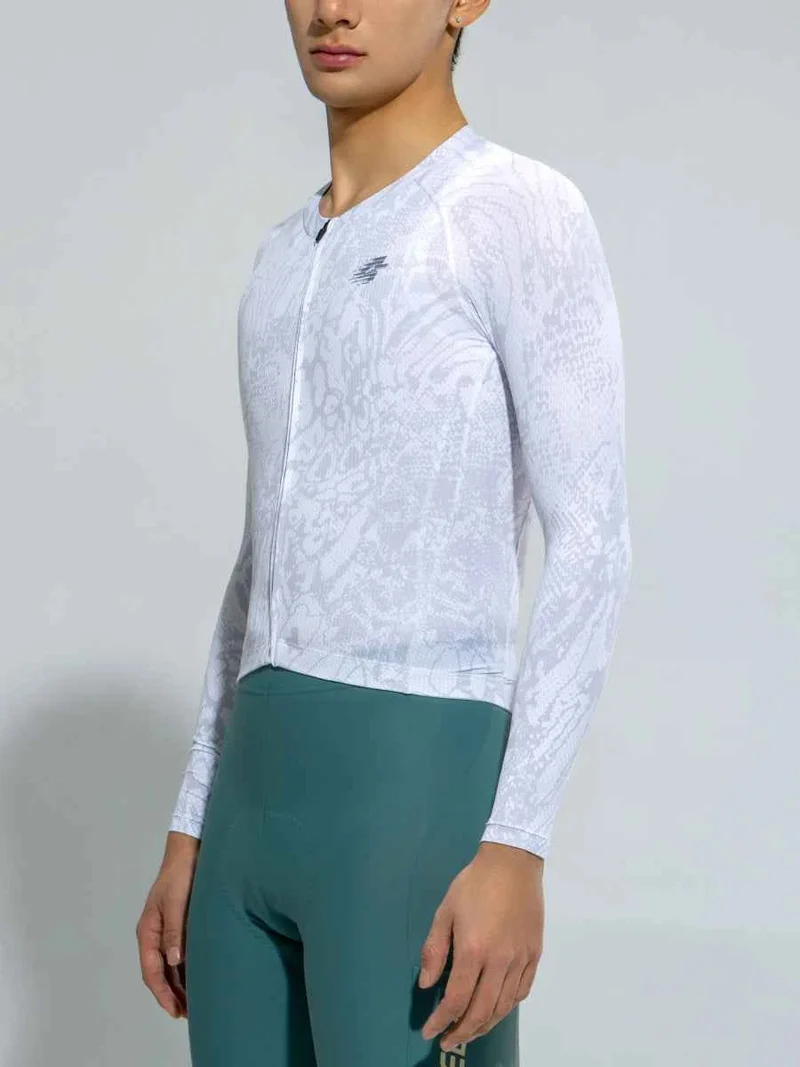 Men's Basic Cycling Jersey LS 2025SSXX590- White Snake