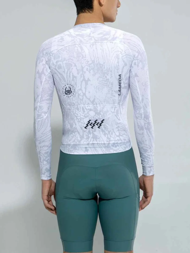 Men's Basic Cycling Jersey LS 2025SSXX590- White Snake