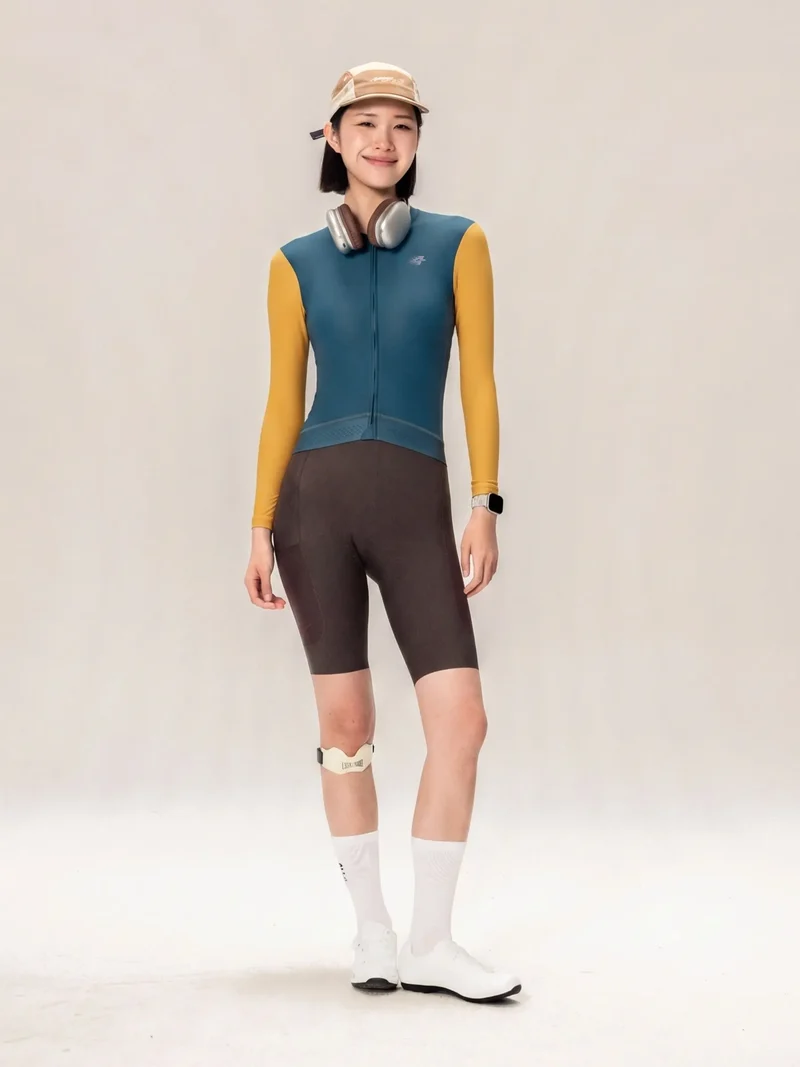 Ethereal Woman Cycling Jersey Long Sleeve - Teal Blend