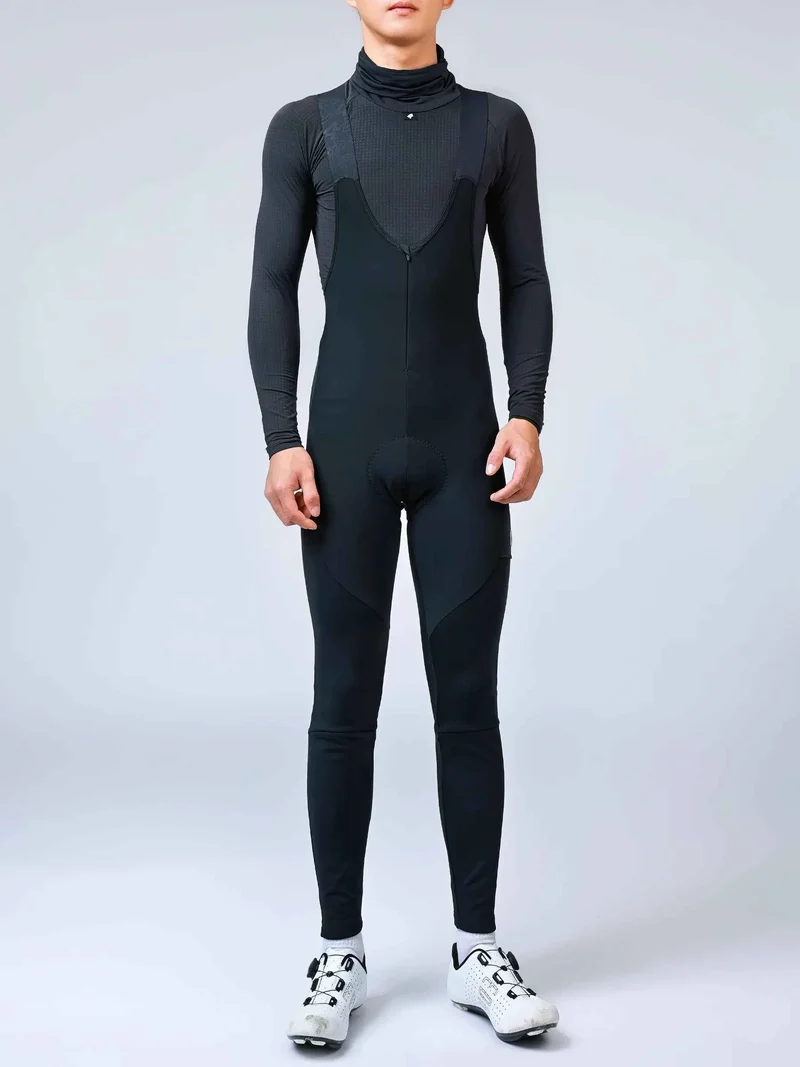 Spear Men's Thermal Fleeced Bib Tights - Black