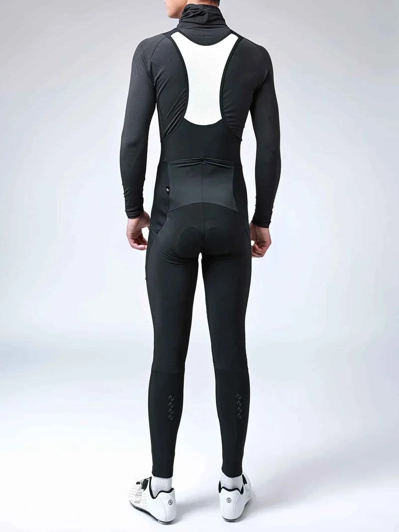 Spear Men's Thermal Fleeced Bib Tights - Black
