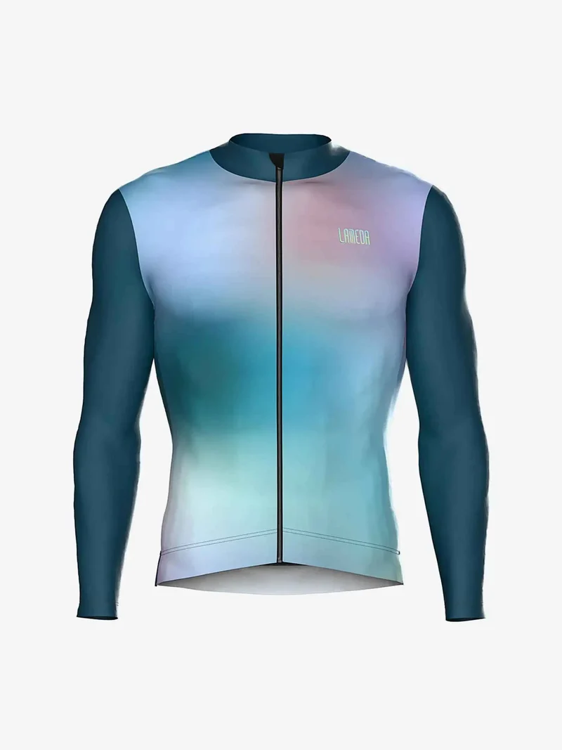 Colorful Mens Fleeced Thermal Jersey - Green