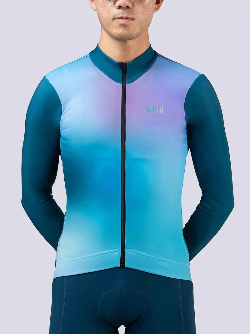 Colorful Mens Fleeced Thermal Jersey - Green
