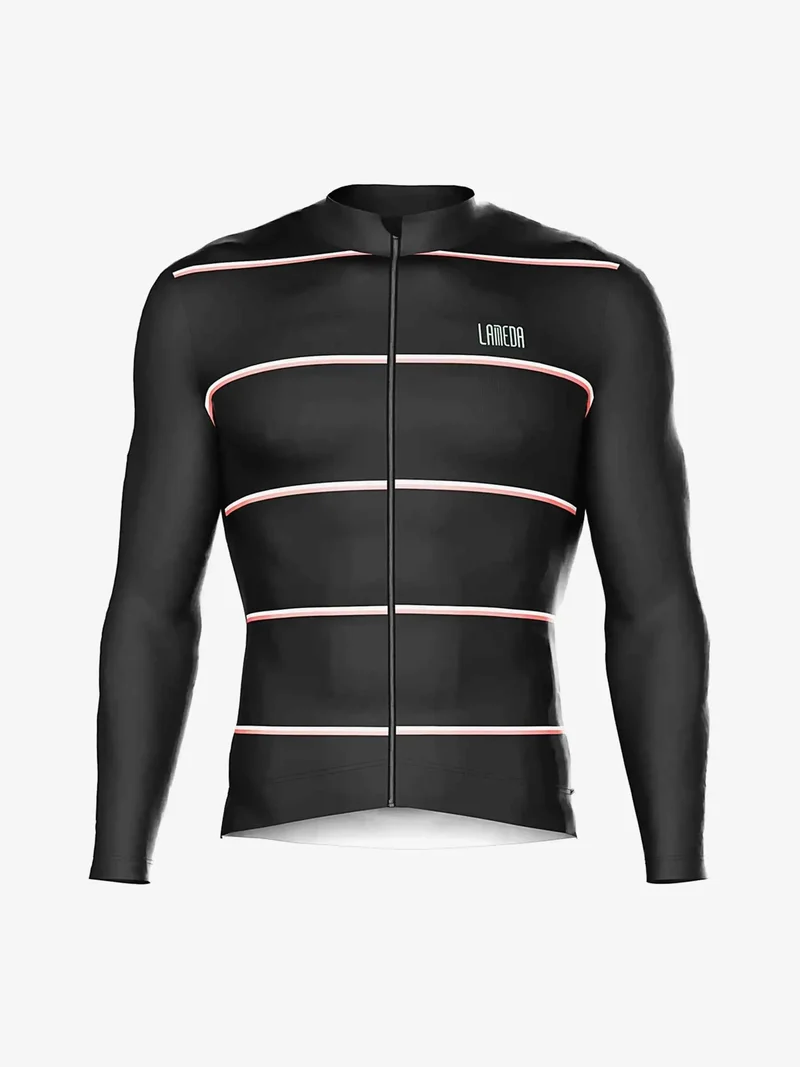 Colorful Mens Fleeced Thermal Jersey - Black
