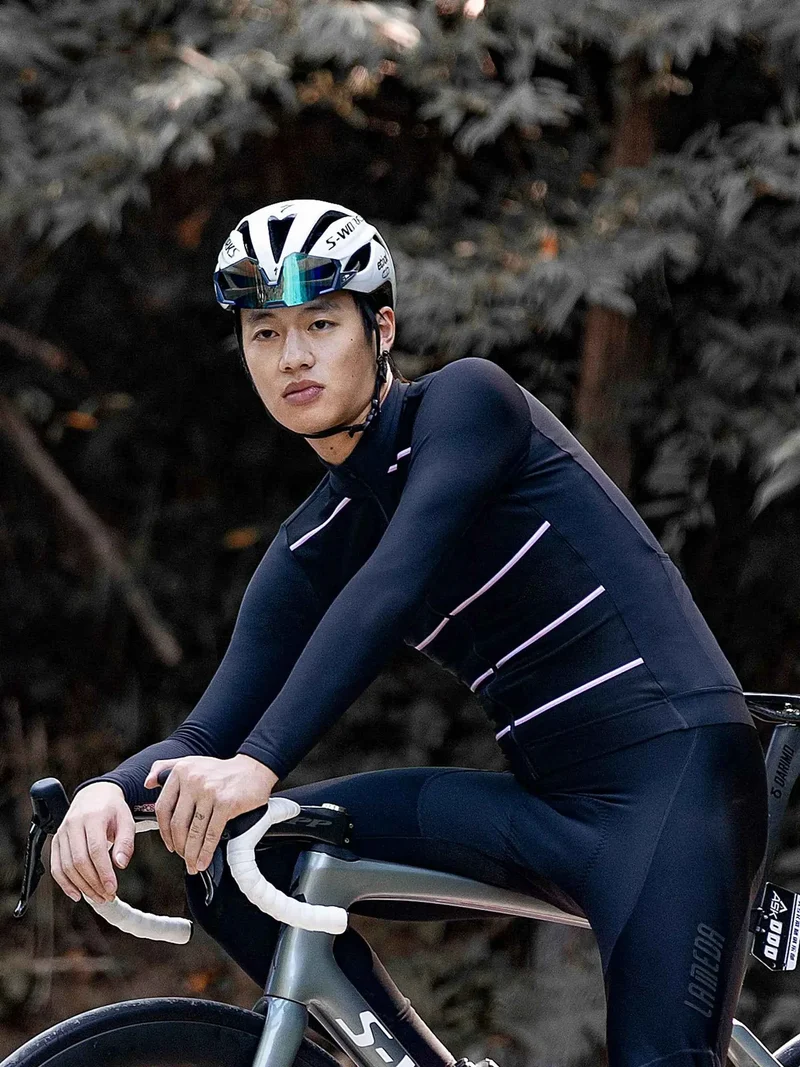 Colorful Mens Fleeced Thermal Jersey - Black