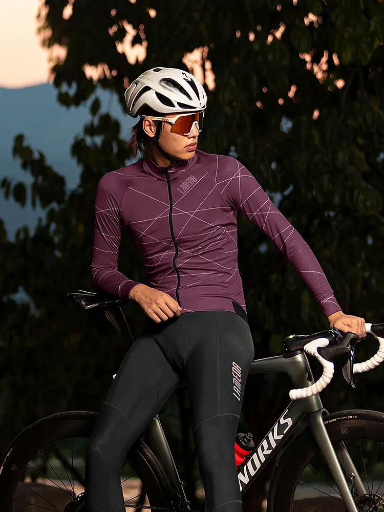 Dusk Men Thermal Cycling Jersey - Coffee Lines