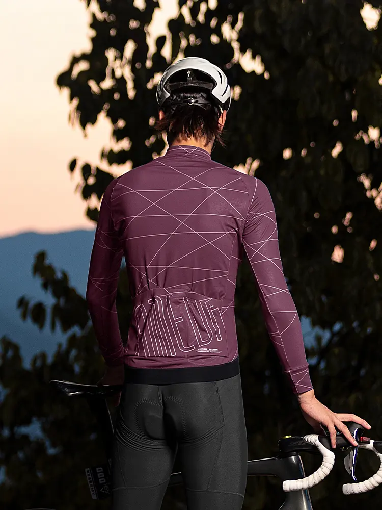 Dusk Men Thermal Cycling Jersey - Coffee Lines