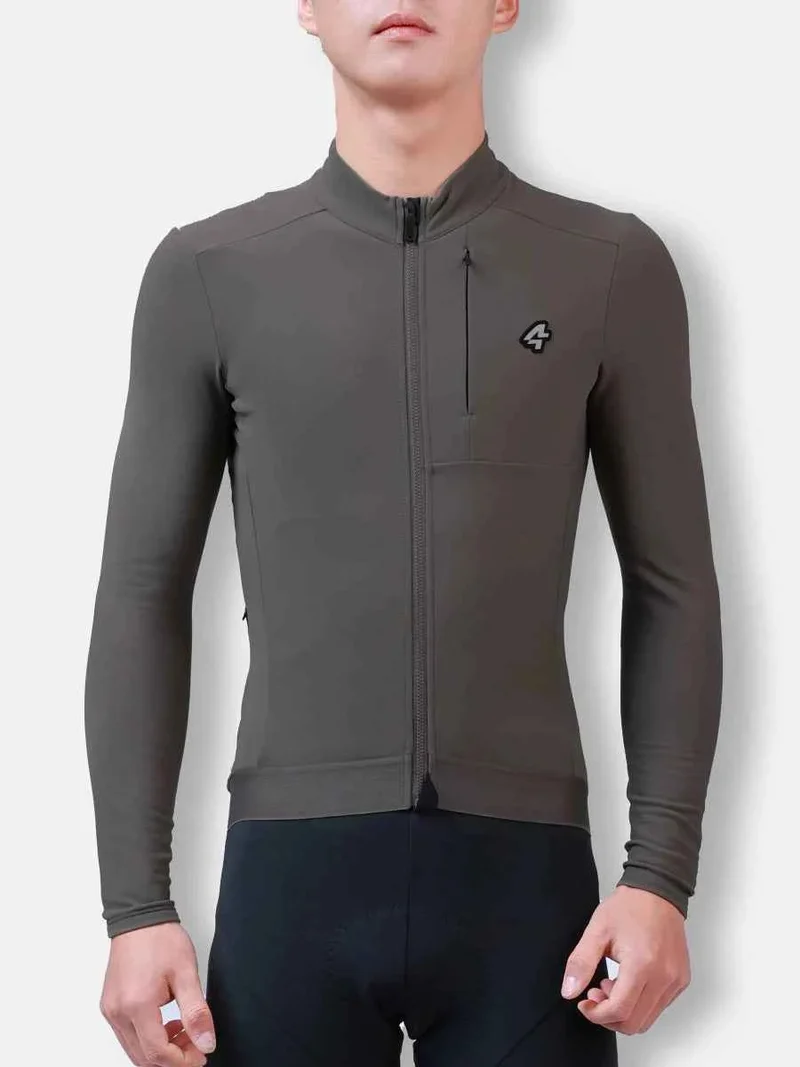 Petrel Men's Fleeced Thermal Jersey - Gray Green
