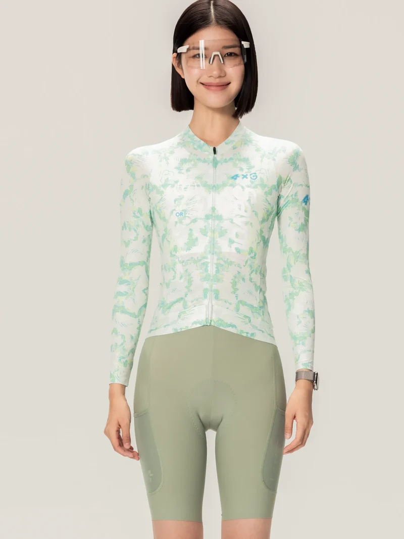 A*C Unisex Cycling Jersey LS - Savour Lime Green
