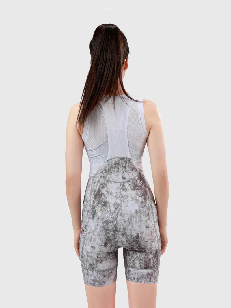 Floral Woman Cycling Bib Shorts - Ink Gray