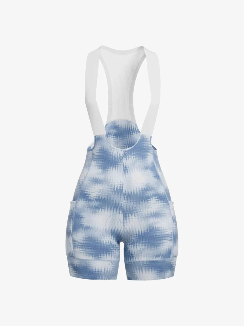 Floral Woman Cycling Bib Shorts - Ink Blue