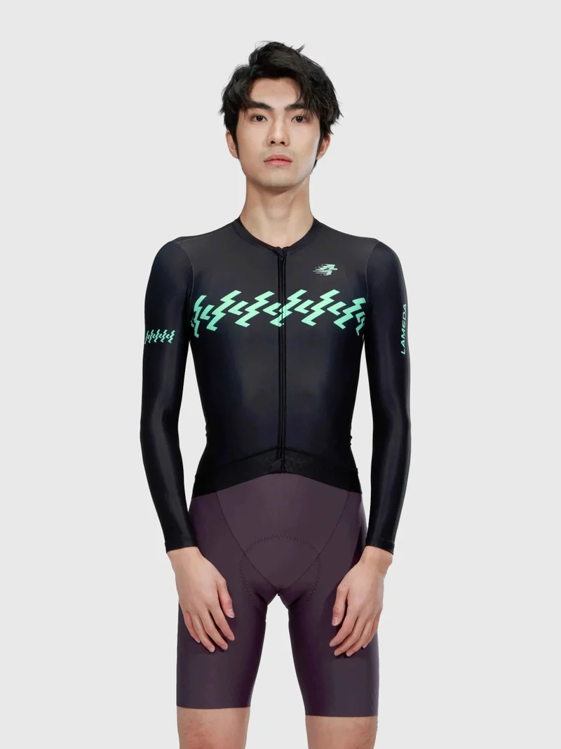 Verde Men Cycling Jersey Long Sleeve - Ink Green