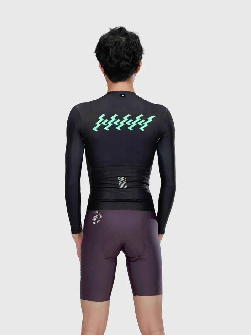 Verde Men Cycling Jersey Long Sleeve - Ink Green