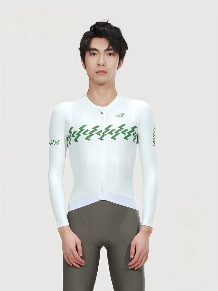 Verde Men Cycling Jersey Long Sleeve - Cloud Lightning