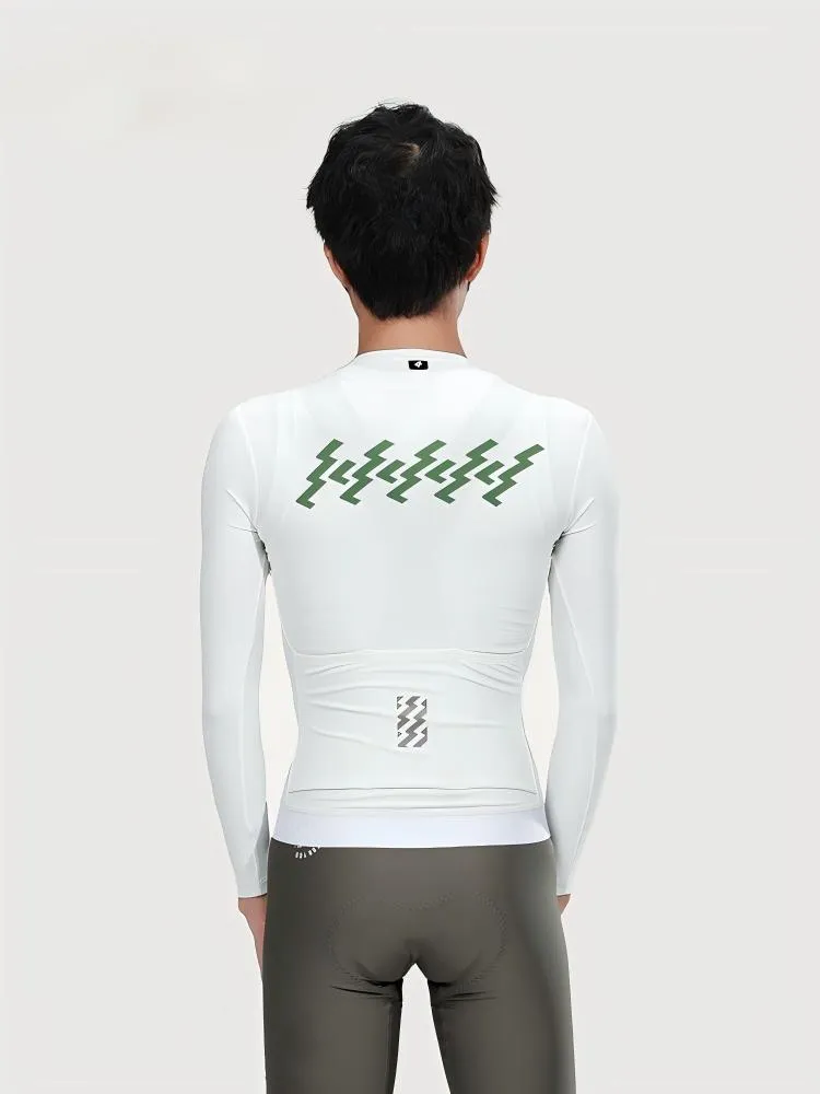Verde Men Cycling Jersey Long Sleeve - Cloud Lightning