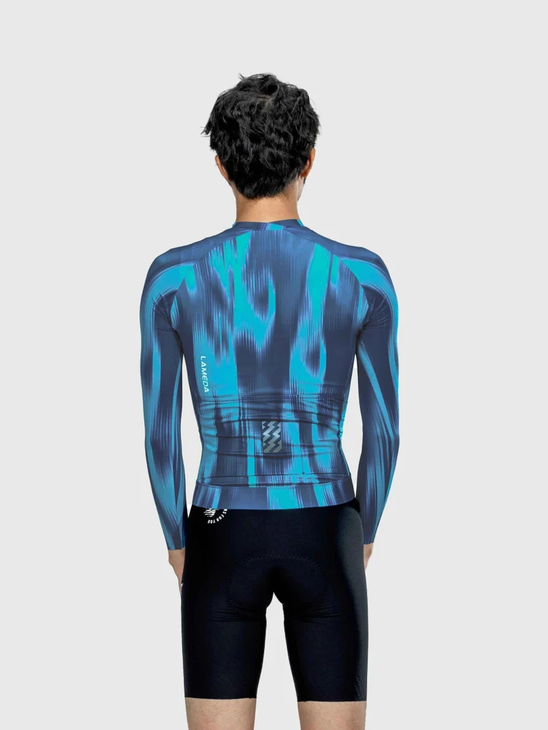 Silhouette Men Cycling Jersey Long Sleeve - Halo Blue