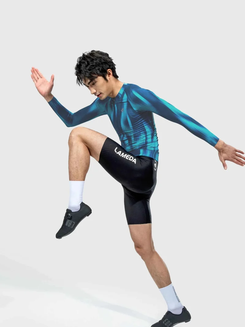 Silhouette Men Cycling Jersey Long Sleeve - Halo Blue